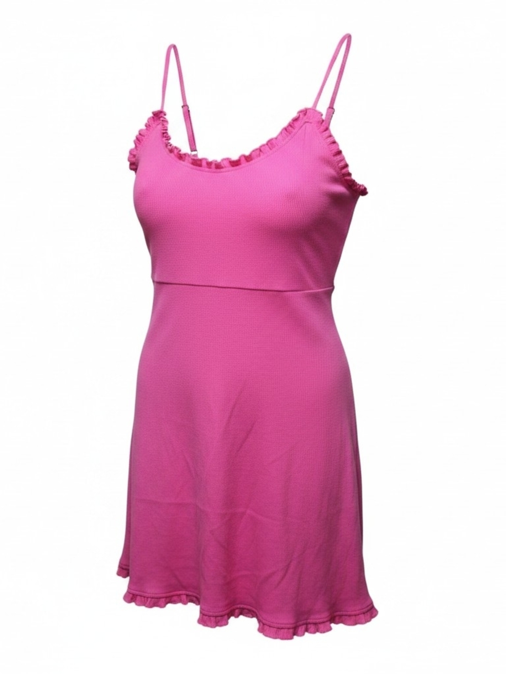 FUTURE COLLECTIVE | Alani Noelle Pink Sundress‎ Mini Ribbed Ruffle Strappy | XL